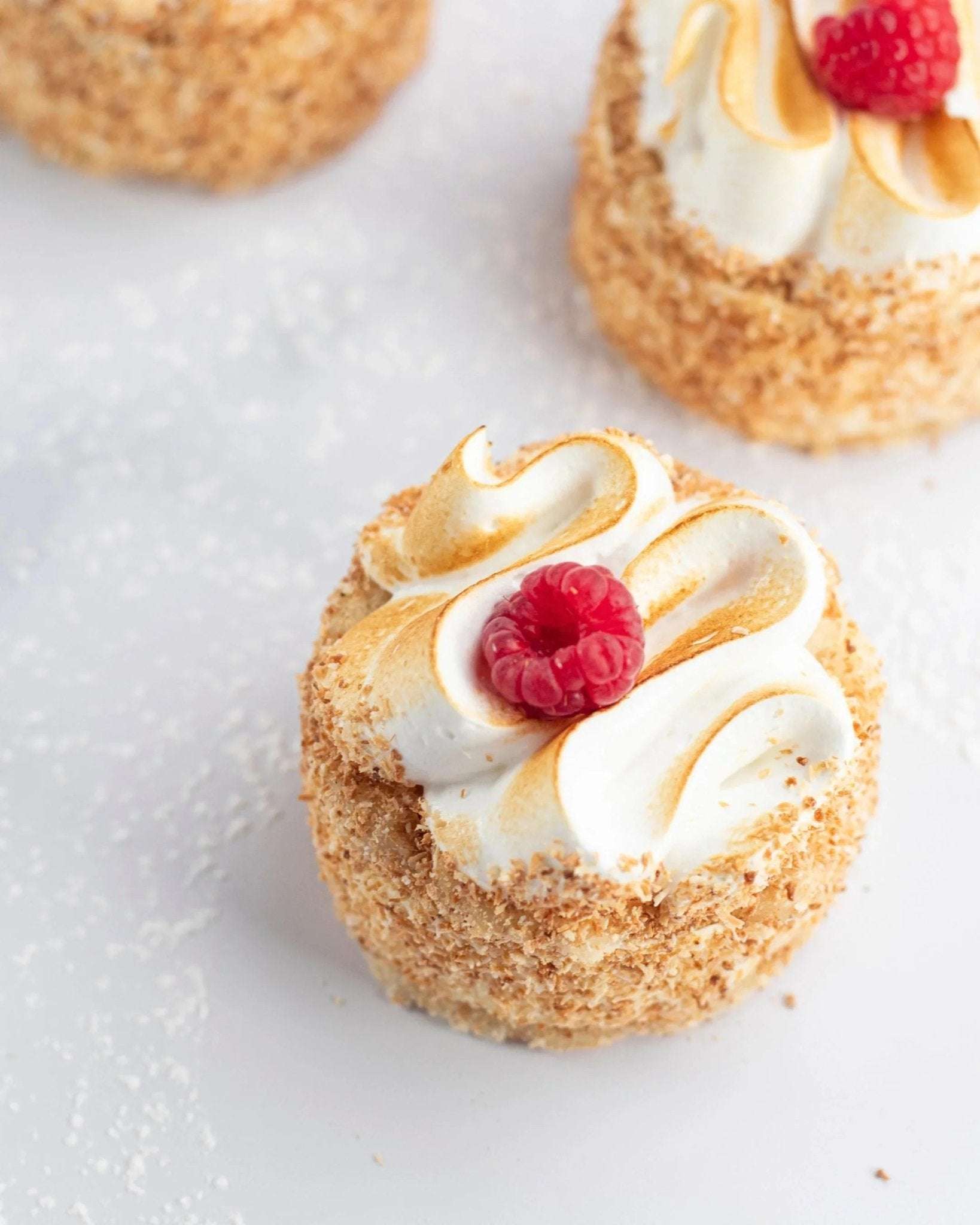 Gâteau Délice de Maison Vatelier avec meringue italienne et framboise fraîche